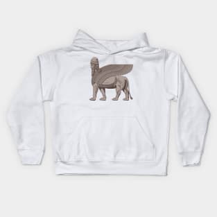 Lamassu Winged lion Assyrian Kids Hoodie